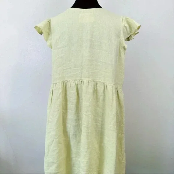 Abito Ruffle  Sleeve Linen Relaxed Fit Dress - Picture 3 of 16